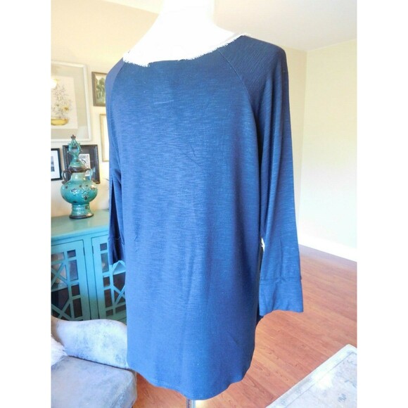 Anthropologie DOLAN Black Lace Filigree 3/4 Sleeve Rayon/Spandex T-Shirt SZ SM - Picture 7 of 8